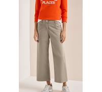 Culotte CECIL, Damen, Gr. 36, Länge 26, beige (smoky taupe), Web, 96% Baumwolle, 4% Elasthan, unifarben, loose fit knöchelfrei, Hosen Culotte, High Waist (36017767-36) smoky taupe