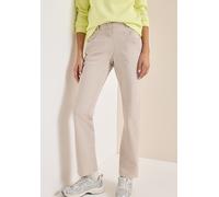 Culotte CECIL, Damen, Gr. 36, Länge 28, beige (grain beige), Web, 96% Baumwolle, 4% Elasthan, unifarben, slim fit knöchelfrei, Hosen Culotte, High Waist (87006357-36) grain beige