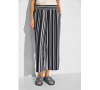 Culotte CECIL, Damen, Gr. L, Länge 24, blau (universal blau), Stoff, 100% Viskose, gestreift, loose fit 3/4-Länge, Hosen Culotte, im Streifendesign (65986017-L) universal blau