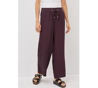 Culotte CECIL, Damen, Gr. L, Länge 30, rot (mulberry rot), Stoff, 54% Lyocell, 46% Viskose, unifarben, loose fit lang, Hosen Culotte, High Waist (62741437-L) mulberry rot