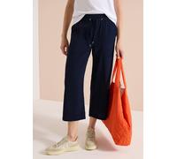 Culotte CECIL, Damen, Gr. M, Länge 24, blau (universal blau), Web, 75% Baumwolle, 25% Modal, unifarben, loose fit 3/4-Länge, Hosen Culotte, aus Seersucker-Material (91014233-M) universal blau