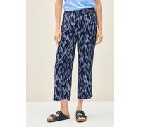 Culotte CECIL, Damen, Gr. M, Länge 24, blau (urban navy blau), Stoff, 100% Viskose, bedruckt, loose fit 3/4-Länge, Hosen Culotte, High Waist (89015225-M) urban navy blau