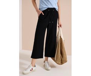 Culotte CECIL, Damen, Gr. M, Länge 24, schwarz, Web, 75% Baumwolle, 25% Modal, unifarben, loose fit 3/4-Länge, Hosen Culotte, aus Seersucker-Material (12447752-M) schwarz