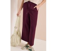Culotte CECIL, Damen, Gr. M, Länge 26, lila (sweet grape rot), Stoff, 100% Viskose, unifarben, loose fit 7/8-Länge, Hosen Culotte, High Waist (55251609-M) sweet grape rot