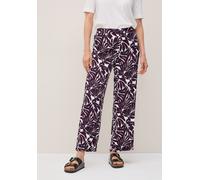 Culotte CECIL, Damen, Gr. M, Länge 28, rot (mulberry rot), Stoff, 100% Viskose, gemustert, loose fit knöchelfrei, Hosen Culotte, High Waist (56275849-M) mulberry rot