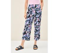 Culotte CECIL, Damen, Gr. XL, Länge 24, blau (urban dunkelblau), Stoff, 100% Viskose, bedruckt, loose fit 3/4-Länge, Hosen Culotte, High Waist (17871814-XL) urban dunkelblau