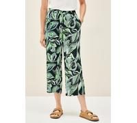 Culotte CECIL, Damen, Gr. XL, Länge 24, grün (ink grün), Stoff, 100% Viskose, bedruckt, loose fit 3/4-Länge, Hosen Culotte, High Waist (75821710-XL) ink grün