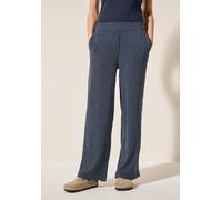 Culotte CECIL, Damen, Gr. XL, Länge 28, blau (rain blau), Stoff, 76% Polyester, 20% Viskose, 4% Elasthan, unifarben, loose fit knöchelfrei, Hosen Culotte, High Waist (24984432-XL) rain blau