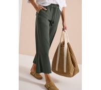 Culotte CECIL, Damen, Gr. XL, Länge 28, khaki, Web, 75% Baumwolle, 25% Modal, unifarben, loose fit knöchelfrei, Hosen Culotte, aus Seersucker-Material (63281809-XL) khaki