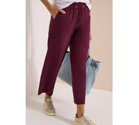 Culotte CECIL, Damen, Gr. XL, Länge 28, rot (sweet grape rot), Web, 75% Baumwolle, 25% Modal, unifarben, loose fit knöchelfrei, Hosen Culotte, aus Seersucker-Material (11191149-XL) sweet grape rot