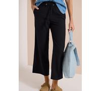 Culotte CECIL, Damen, Gr. XL, Länge 28, schwarz, Web, 75% Baumwolle, 25% Modal, unifarben, loose fit knöchelfrei, Hosen Culotte, aus Seersucker-Material (81399560-XL) schwarz
