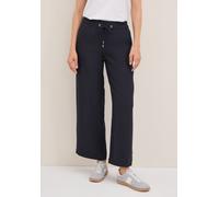 Culotte CECIL, Damen, Gr. XL, Länge 30, blau (urban dunkelblau), Stoff, 54% Lyocell, 46% Viskose, unifarben, loose fit lang, Hosen Culotte, High Waist (82387340-XL) urban dunkelblau