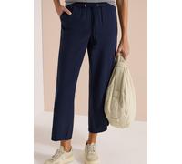 Culotte CECIL, Damen, Gr. XS, Länge 28, blau (universal blau), Web, 75% Baumwolle, 25% Modal, unifarben, loose fit knöchelfrei, Hosen Culotte, aus Seersucker-Material (23933229-XS) universal blau