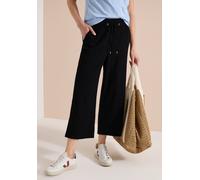 Culotte CECIL, Damen, Gr. XXL, Länge 24, schwarz, Web, 75% Baumwolle, 25% Modal, unifarben, loose fit 3/4-Länge, Hosen Culotte, aus Seersucker-Material (12447752-XXL) schwarz