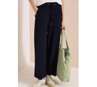 Culotte CECIL, Damen, Gr. XXL, Länge 26, schwarz (universal blau), Stoff, 100% Viskose, unifarben, loose fit 7/8-Länge, Hosen Culotte, High Waist, Topseller (19548451-XXL) universal blau