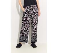 Culotte CECIL "Style Neele", Damen, Gr. S (38), Länge 26, schwarz, Obermaterial: 100% Viskose, bedruckt, loose fit 7/8-Länge, Hosen Culotte, Sommerhose mit Ornament Muster (58075246-S)