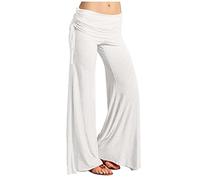 Culotte Damen Sommer Kurze Arbeitshose Damen Badehosen Gradient Elegant Lange Palazzo Hosen Mit Kordelzug Weites Bein Freizeithose Niedrige Taille Locker Schlaghose Capri Leggings MäDchen (Weiß, S)