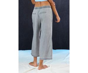 Culotte H.I.S, Damen, Gr. 44/46, N-Gr, grau, Obermaterial: 65% Lyocell, 35% Baumwolle, unifarben, Basic, figurumspielend ca. Mitte Wade, Hosen Culotte, weit geschnitten, in Denim Optik (70082418-44) g