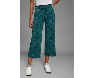 Culotte KANGAROOS, Damen, Gr. 44, N-Gr, petrol alloverprint, Jersey, Obermaterial: 56% Baumwolle, 38% Viskose, 6% Elasthan, bequem wadenlang, Hosen Culotte, weite Jerseyhose, mit Eingrifftaschen, mit 