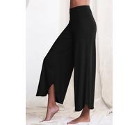 Culotte LASCANA, Damen, Gr. 32/34, N-Gr, blau (schwarz), Obermaterial: 93% Polyester, 7% Elasthan, unifarben, Basic, Hosen Culotte, mit gerundetem Beinsaum in weich fließender Qualität (28252209-32) s
