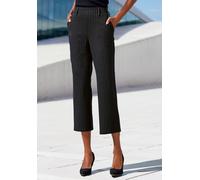Culotte LASCANA, Damen, Gr. 36/38, N-Gr, blau (schwarz gestreift), Obermaterial: 74% Polyester, 21% Viskose, 5% Elasthan, Jacquardmuster, Nadelstreifen, Basic, 7/8-Länge, Hosen Culotte, mit Jacquard S