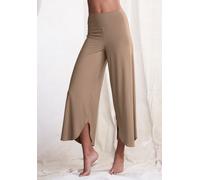 Culotte LASCANA, Damen, Gr. 48/50, N-Gr, blau (taupe), Obermaterial: 93% Polyester, 7% Elasthan, Basic, Hosen Culotte, mit gerundetem Beinsaum in weich fließender Qualität (51651257-48) taupe