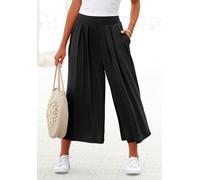 Culotte LASCANA "mit extra weitem Bein aus luftig-leichter Viskose", Damen, Gr. 44, N-Gr, schwarz, Jersey, Obermaterial: 95% Viskose, 5% Elasthan, unifarben, figurumspielend 7/8-Länge, Hosen Culotte, 
