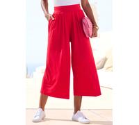 Culotte LASCANA "mit extra weitem Bein aus luftig-leichter Viskose", Damen, Gr. 46, N-Gr, blau (rot), Jersey, Obermaterial: 95% Viskose, 5% Elasthan, unifarben, figurumspielend 7/8-Länge, Hosen Culott