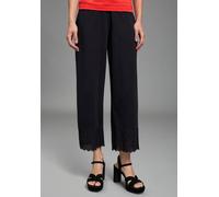Culotte LAURA SCOTT, Damen, Gr. 38, N-Gr, schwarz, Single Jersey, Obermaterial: 95% Baumwolle, 5% Elasthan, bestickt, unifarben, normal wadenlang, Hosen Culotte, wadenlange Schnittform, weite Beinform