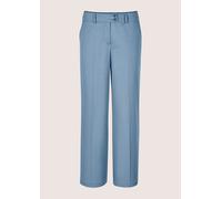 Culotte MADELEINE "Culotte Elegante 7/8-Hose mit Bügelfalten", Damen, Gr. 19, N + K Gr, blau (rauchblau), Obermaterial: 52% Polyester PES. 45% Baumwolle CO. 3% Elasthan EL., Modern, Hosen Culotte (660
