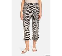 Culotte BETTY BARCLAY "Damen mit Bundfalten", Damen, Gr. 36, Normalgrößen, schwarz-weiß (schwarz, beige), Leinenmischung, Obermaterial: 55% Leinen, 45% Viskose, straight fit 3/4-Länge, Hosen Culotte (
