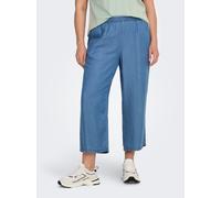 Culotte ONLY CARMAKOMA "CARCHARIS LIFE CULOTTE PANTS CC PNT", Damen, Gr. 46, N-Gr, blau (medium blau denim), Web, Obermaterial: 100% Lyocell, unifarben, knöchelfrei, Hosen Culotte, Sommerhose, im Deni