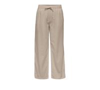 Culotte ONLY "ONLGOA MW LIN BL PULL-UP CULOTTE CC PNT", Damen, Gr. M, N-Gr, oxford tan, Web, Obermaterial: 70% Viskose, 30% Leinen, unifarben, knöchelfrei, Hosen Culotte, mit Leinen (40532012-M) oxfor