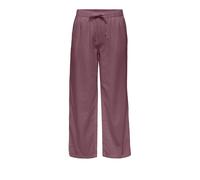 Culotte ONLY "ONLGOA MW LIN BL PULL-UP CULOTTE CC PNT", Damen, Gr. XS, N-Gr, rose braun, Web, Obermaterial: 70% Viskose, 30% Leinen, unifarben, knöchelfrei, Hosen Culotte, mit Leinen (69493729-XS) ros