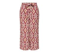 Culotte ONLY "ONLMIKASI CULOTTE BELT PANTS WVN", Damen, Gr. M (38), N-Gr, brick rot aop:abstract squares, Web, Obermaterial: 80% Viskose, 20% Nylon, bedruckt, regular fit lang, Hosen Culotte, Viskosem