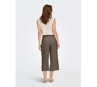 Culotte ONLY "ONLSIESTA HW LIN BL CLEAN CULOT PNT NOOS", Damen, Gr. L, N-Gr, walnut, Web, Obermaterial: 80% Viskose, 20% Leinen, unifarben, 7/8-Länge, Hosen Culotte, mit Leinen (66873136-L) walnut