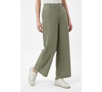 Culotte ONLY "ONLSIESTA HW LIN BL CLEAN CULOT PNT NOOS", Damen, Gr. M, N-Gr, deep lichen grün, Web, Obermaterial: 80% Viskose, 20% Leinen, unifarben, 7/8-Länge, Hosen Culotte, mit Leinen (56016453-M) 