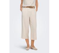 Culotte ONLY "ONLSIESTA HW LIN BL CLEAN CULOT PNT NOOS", Damen, Gr. S, N-Gr, moonbeam, Web, Obermaterial: 80% Viskose, 20% Leinen, unifarben, 7/8-Länge, Hosen Culotte, mit Leinen (11460429-S) moonbeam