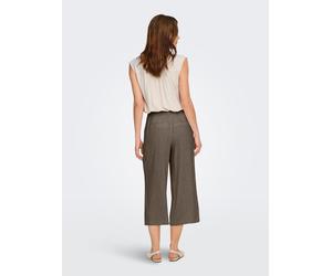 Culotte ONLY "ONLSIESTA HW LIN BL CLEAN CULOT PNT NOOS", Damen, Gr. S, N-Gr, walnut, Web, Obermaterial: 80% Viskose, 20% Leinen, unifarben, 7/8-Länge, Hosen Culotte, mit Leinen (66873136-S) walnut
