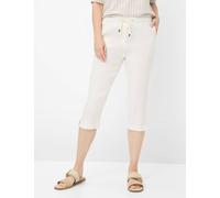 Culotte RAPHAELA BY BRAX "Style PHILIPPA CAPRI", Damen, Gr. 42K (21), Kurzgrößen, weiß (sanftes weiß), 61% Leinen, 18% Viskose, 18% Baumwolle, 3% Elasthan, Hosen (75113331-21) sanftes weiß