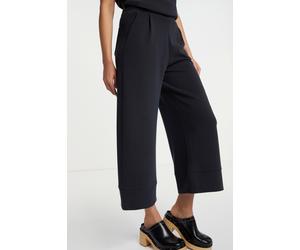 Culotte RICHROYAL "2409 T Peach Culotte", Damen, Gr. L, N-Gr, schwarz, Web, Obermaterial: 52% Modal, 42% Polyester, 6% Elasthan, knöchellang, Hosen Culotte, aus fester, gepeachter Qualität (70591434-L