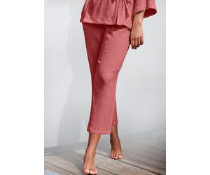 Culotte S.OLIVER, Damen, Gr. 32, N-Gr, rot (rostrot), Obermaterial: 100% Baumwolle, unifarben, weit 7/8-Länge, Hosen Culotte, aus gewebtem Musselinstoff (48780245-32)