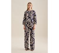 Culotte SEIDENSTICKER "Schwarze Rose", Damen, Gr. 36, Normalgrößen, blau (marineblau), 100% Viskose, geblümt, Hosen Culotte (46310768-36) marineblau