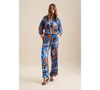 Culotte SEIDENSTICKER "Schwarze Rose", Damen, Gr. 38, Normalgrößen, blau (hellblau), 100% Viskose, geblümt, Hosen Culotte (74833249-38)