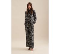 Culotte SEIDENSTICKER "Schwarze Rose", Damen, Gr. 46, Normalgrößen, schwarz, 100% Leinen, Paisley, Hosen Culotte (48741126-46)