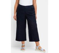 Culotte SHEEGO, Damen, Gr. 46, Normalgrößen, blau (tiefblau), 100% Baumwolle, unifarben, Hosen Culotte (38882047-46) tiefblau