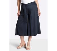 Culotte SHEEGO, Damen, Gr. 54, Normalgrößen, blau (tiefblau), 100% Viskose, unifarben, Hosen Culotte (19028458-54) tiefblau
