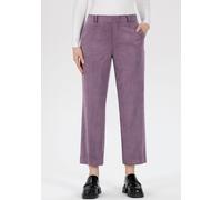 Culotte STEHMANN, Damen, Gr. 42, N-Gr, lila (schwarz violet), Obermaterial: 90% Polyester, 10% Elasthan, unifarben, relaxed fit wadenlang, Hosen Culotte, Sommerhose mit Bügelfalten (97944468-42)