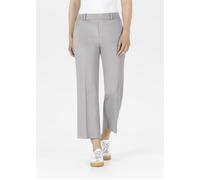 Culotte STEHMANN, Damen, Gr. 48, N-Gr, light grau melange, Web, Obermaterial: 68% Viskose, 27% Polyamid, 5% Elasthan, meliert, straight fit wadenlang, Hosen Culotte, Sommerhose mit Bügelfalte (8524425