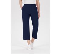 Culotte STEHMANN "FENJA", Damen, Gr. 36, N-Gr, marine,300, Stoff, Obermaterial: 65% Viskose, 30% Polyamid, 5% Elasthan, straight fit 7/8-Länge, Hosen Culotte, Sommerhose mit elastischem Bund und gerad